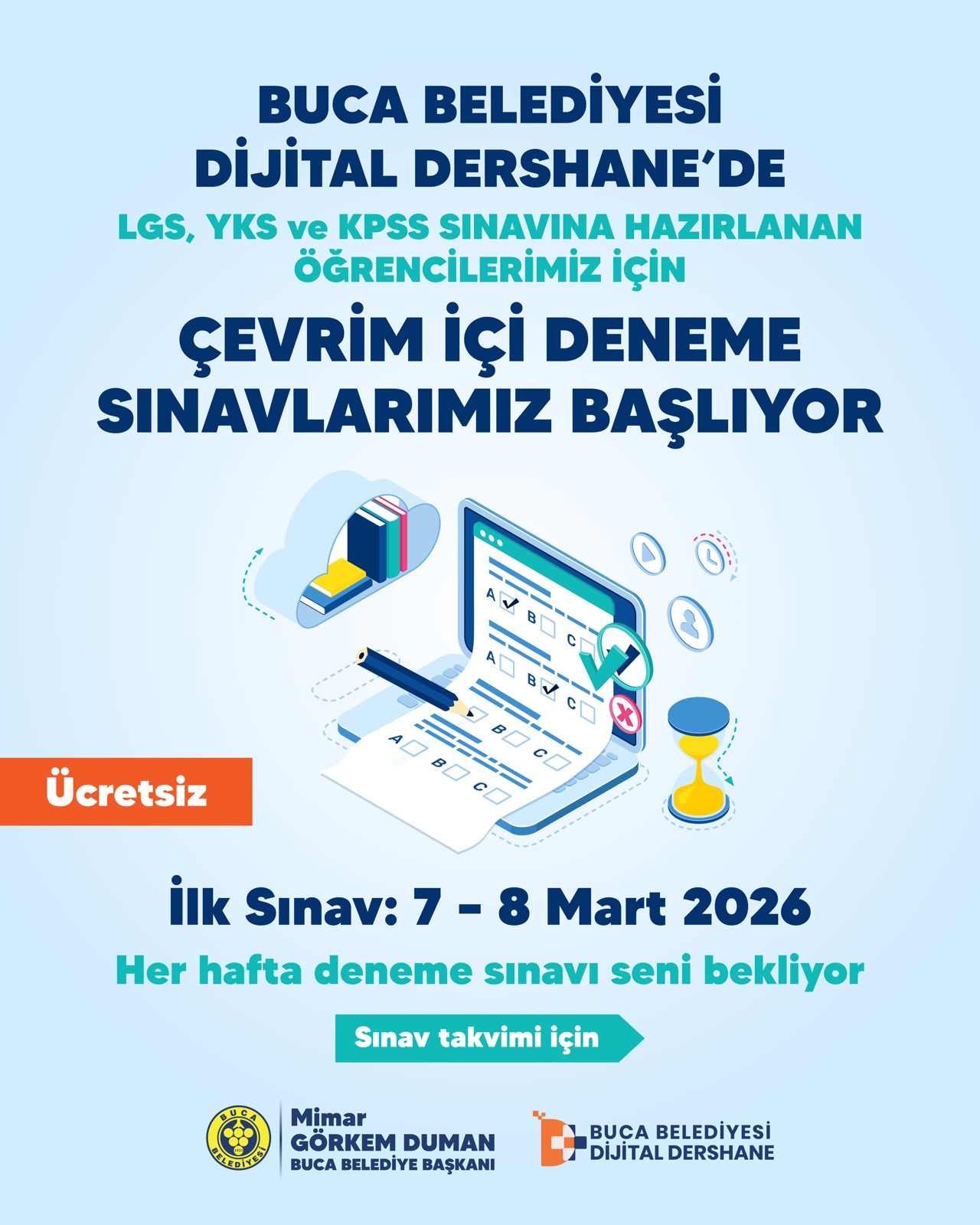 Buca Dijital Dershanede sınavlara hazırlık maratonu Başladı
