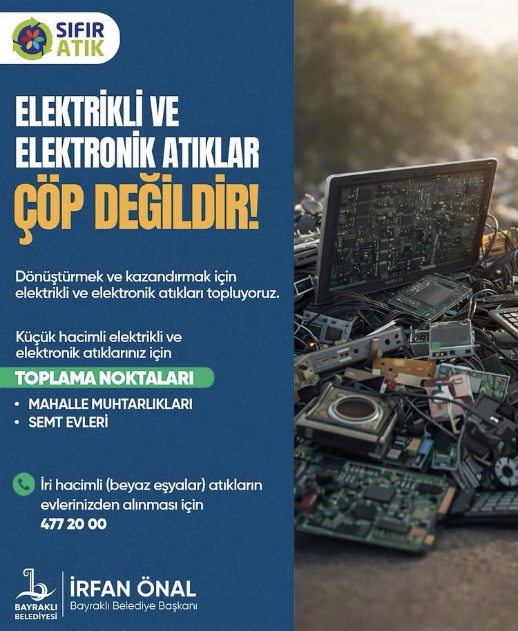 Bayraklı Belediyesi, elektronik atıkların geri dönüşümü için yeni bir sistem