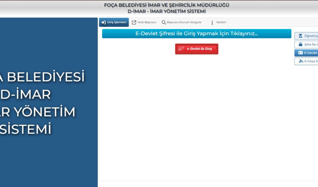 Foça’da İmar Dosyaları Tarih Oluyor: D-İmar Devreye Girdi Foça Belediyesi D-İmar ile imar işlemlerini dijitale taşıyarak şeffaf ve
