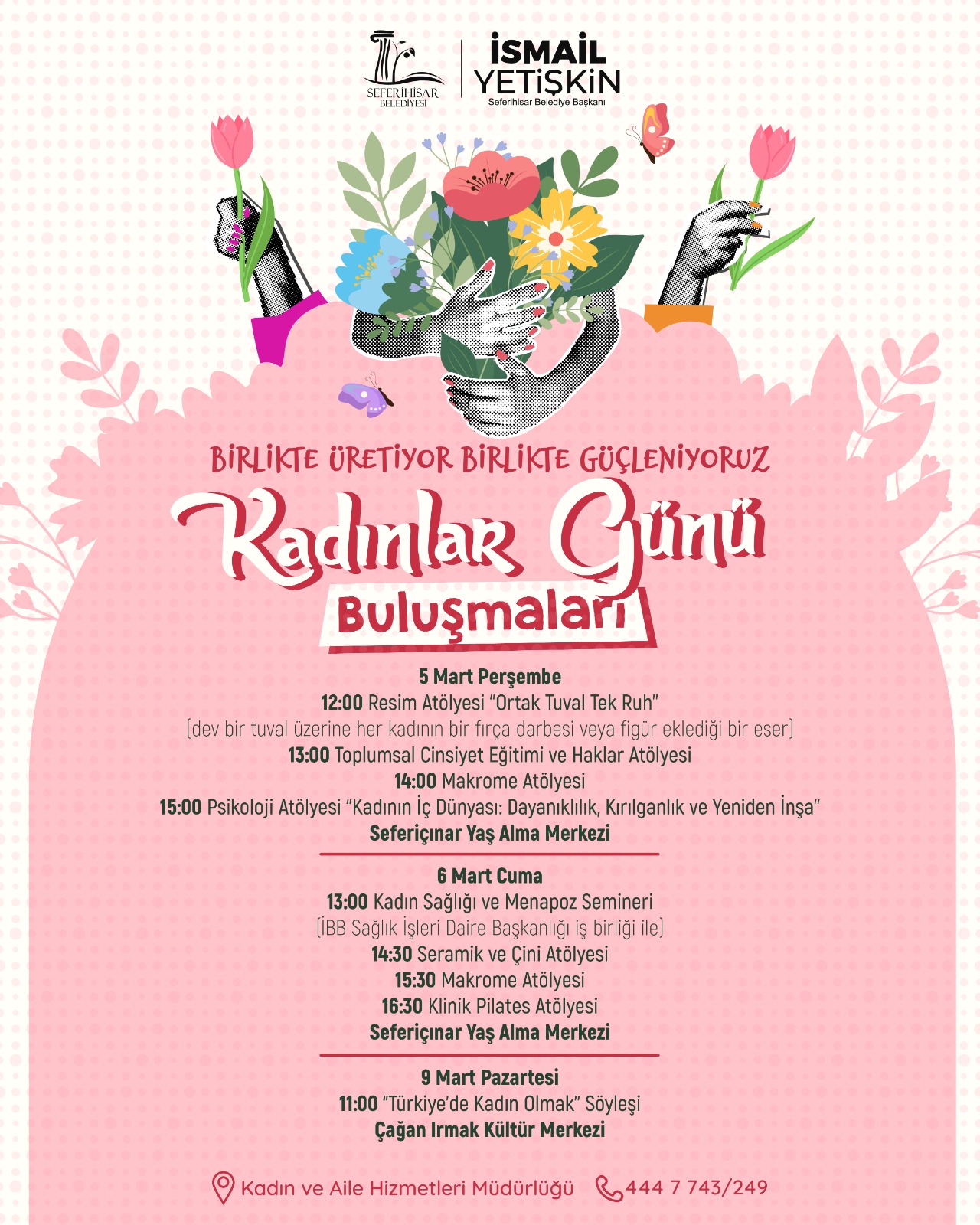 Seferihisar'da 8 Mart etkinlikleri başlıyor. Ücretsiz atölyeler, geziler ve sergiler