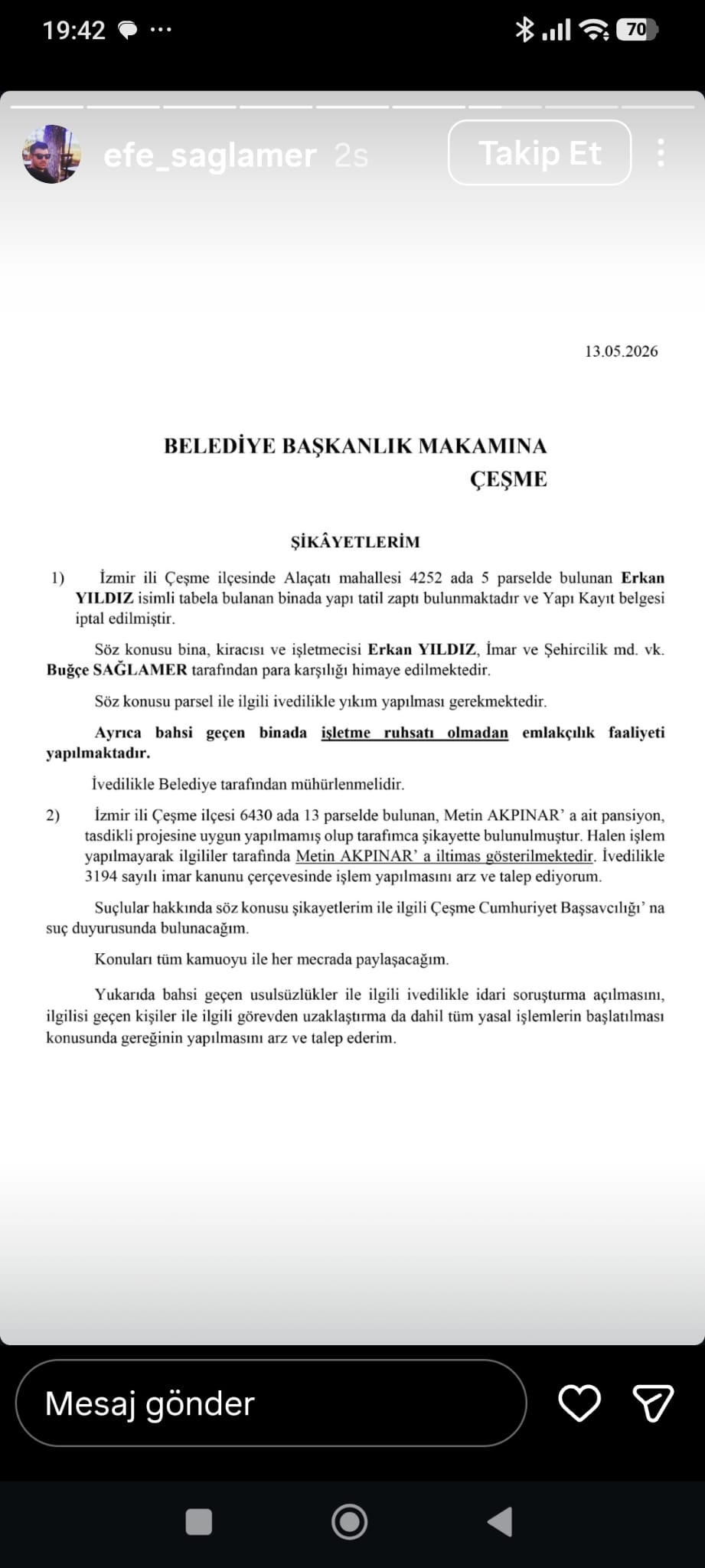 Çeşme Rüşvet İddiaları Çalkalıyor