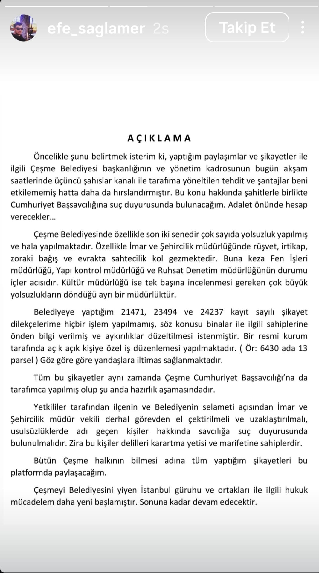 Çeşme Rüşvet İddiaları Çalkalıyor