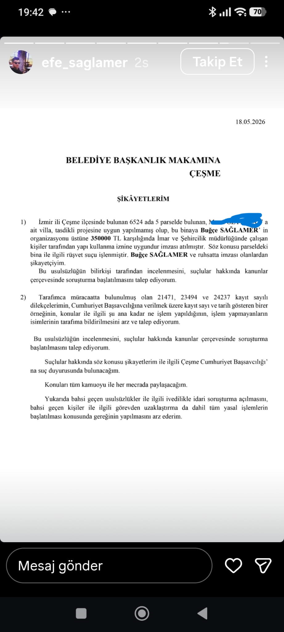 Çeşme Rüşvet İddiaları Çalkalıyor
