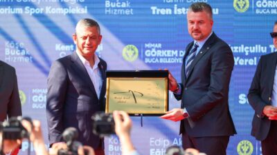 Buca vizyon projeleri açılış töreninde Özgür Özel ve Görkem Duman'dan