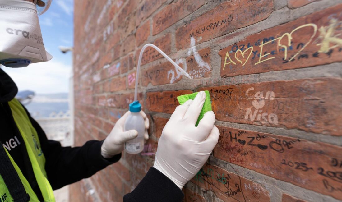 İzmir Büyükşehir Belediyesi, Tarihi Asansör'de vandalizme karşı bilimsel temizlik ve