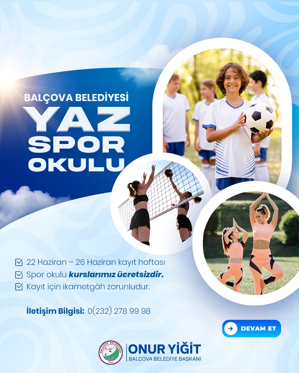 Balçova Yaz Spor Okulları kayıtları başladı! Ücretsiz kurslar için detayları