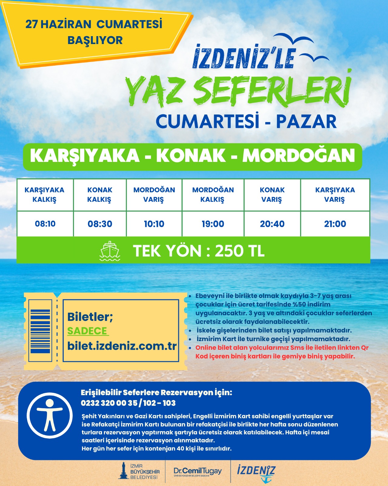 İZDENİZ Yaz Seferleri