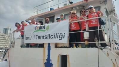 Körfez temizliği için TEMA gönüllüleri sahaya indi. İzmir Körfezi’nde çevre