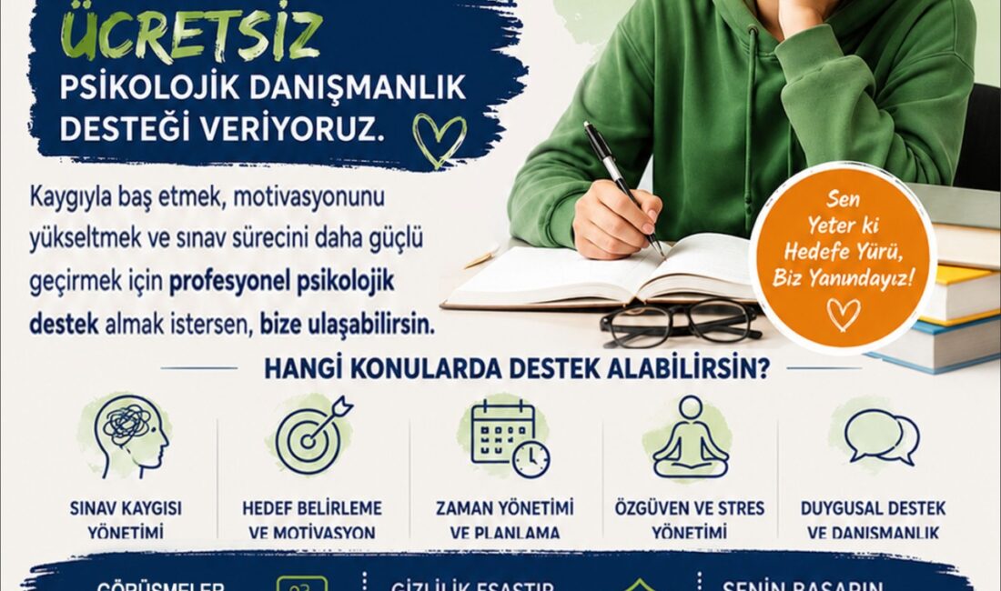Menderes Psikolojik Destek Hamlesi: Sınav Kaygısına Karşı Ücretsiz Destek Menderes Belediyesi, LGS ve YKS adaylarına ücretsiz psikolojik destek veriyor.