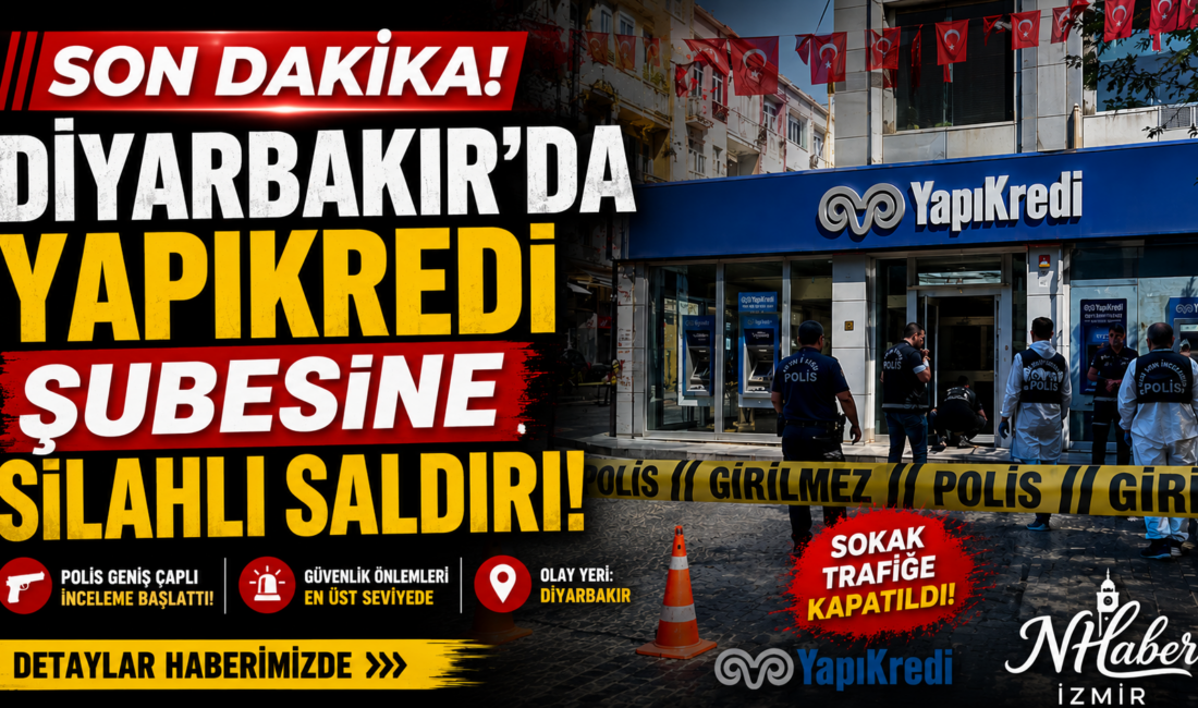 Diyarbakır'ın Sur ilçesinde Koç Holding bünyesindeki Yapı Kredi merkez şubesine