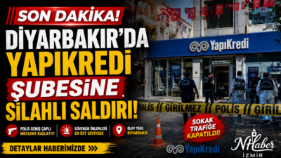 Diyarbakır'ın Sur ilçesinde Koç Holding bünyesindeki Yapı Kredi merkez şubesine