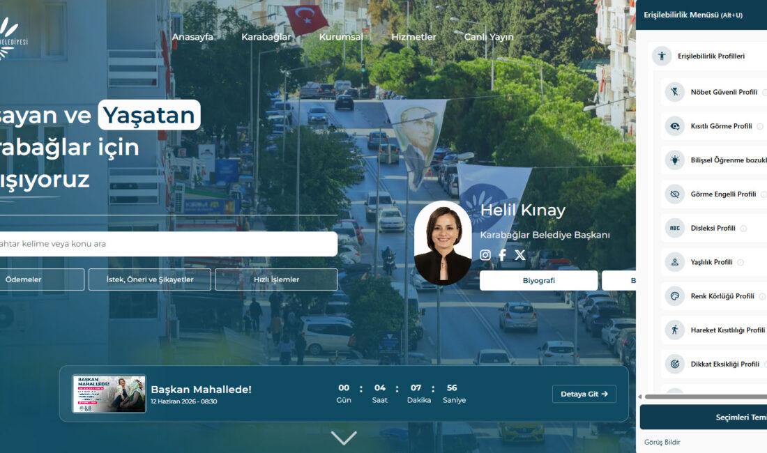 Karabağlar Belediyesi’nden Dijital Atılım! Yeni Web Sitesiyle Hizmet Almak Artık Çok Daha Kolay Karabağlar Belediyesi, dijital altyapısını tamamen yenileyerek vatandaş odaklı yeni internet